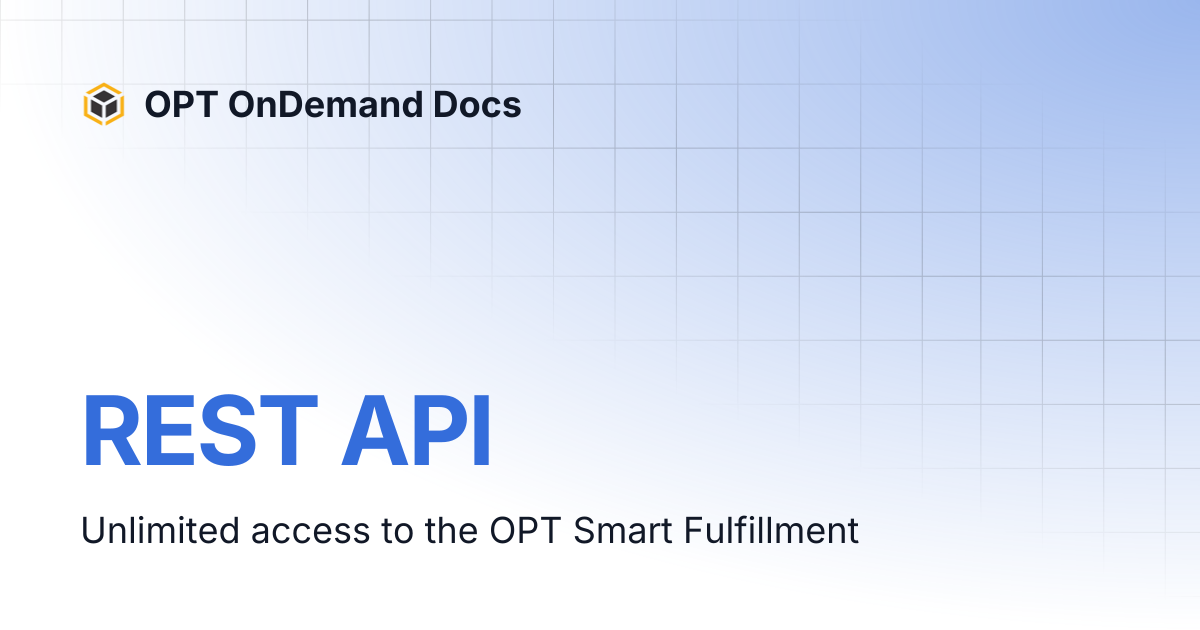 REST API | OPT OnDemand Docs